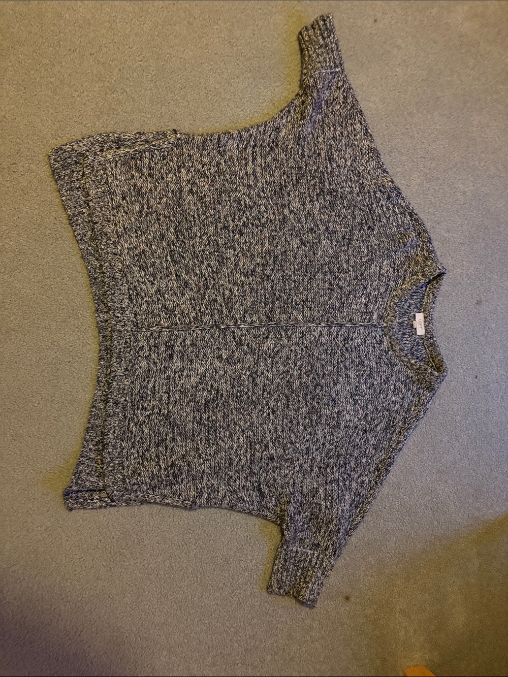 LOFT Gray Marled Crewneck Pullover Sweater